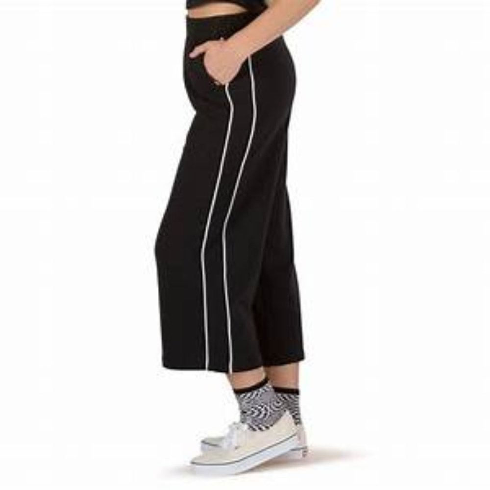 NWT Vans Gleam Double Stripe Wide Leg Crop Pants - Picture 2 of 3